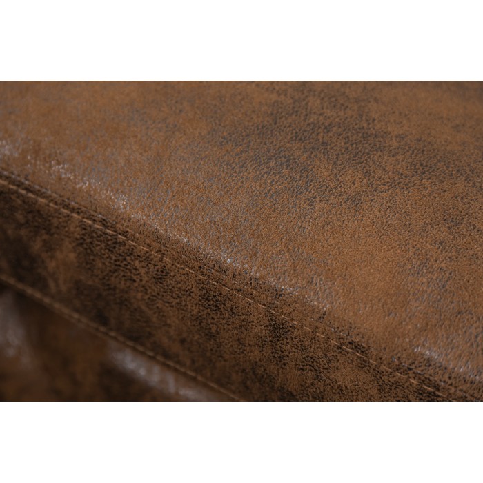 Ecksofa VELENA braun – Barocksofa aus Mikrofaser mit Massivholzstruktur