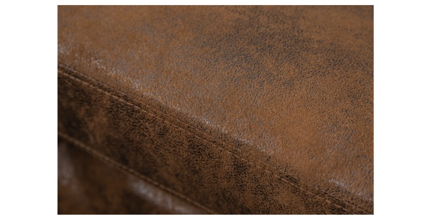 Zoom sur l'assise du canapé d'angle VELENA marron