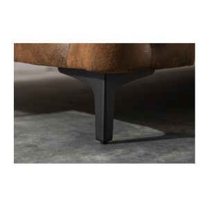 Zoom sur les pieds du canapé d'angle + pouf VELENA marron