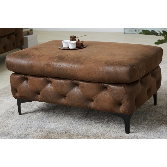 Pouf VELENA marron vu de face