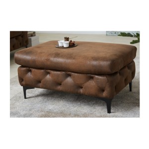 Pouf VELENA marron vu de face