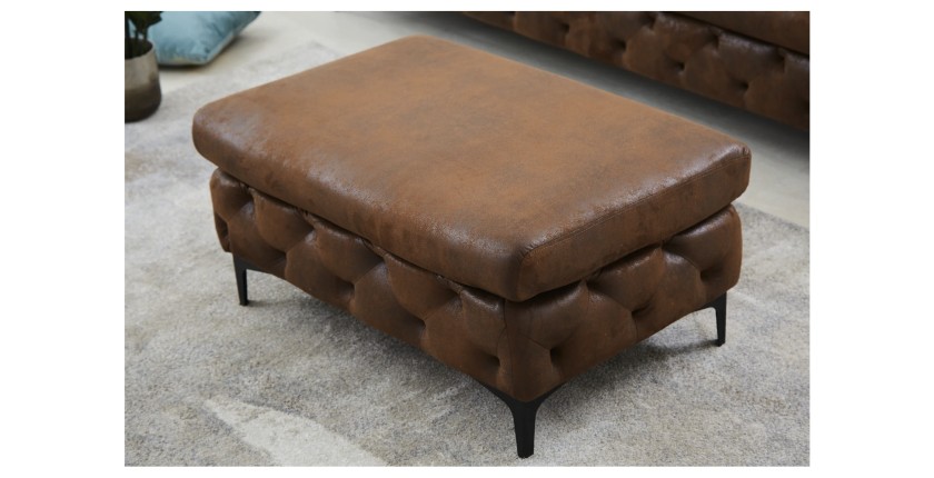 Pouf VELENA marron mis en situation