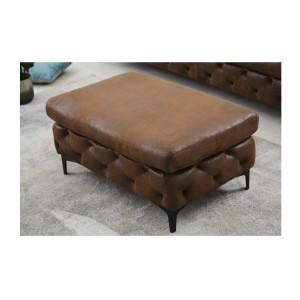 Pouf VELENA marron mis en situation