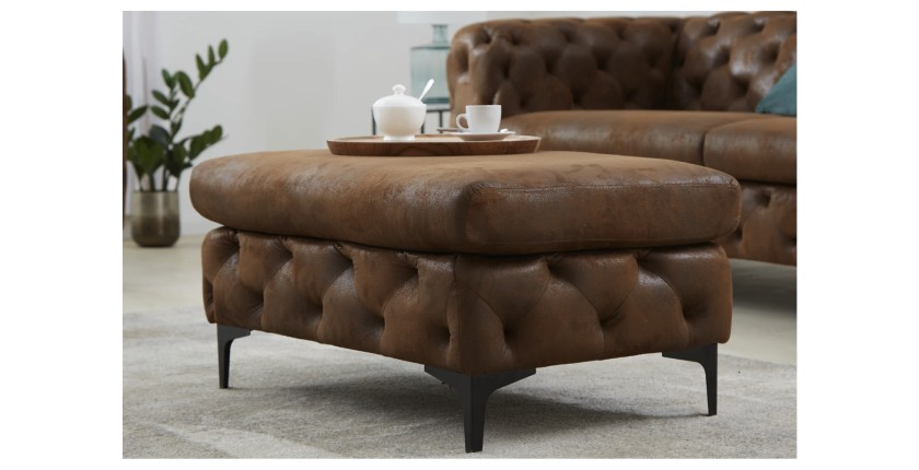 Pouf VELENA marron vu de côté