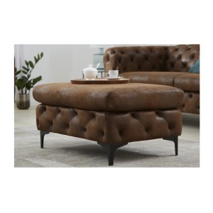 Pouf VELENA marron vu de côté