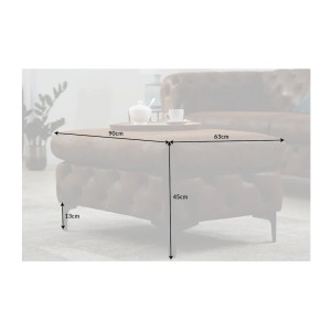 Dimensions du pouf VELENA marron