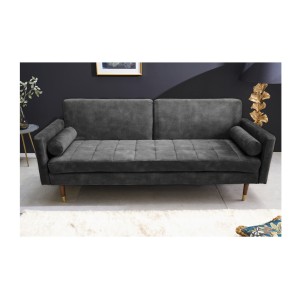 Canapé convertible ATELIA gris vu de face