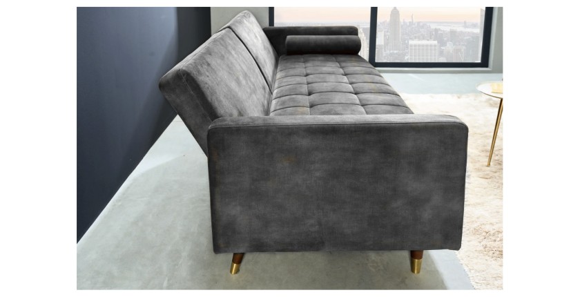 Canapé convertible ATELIA gris vu de côté