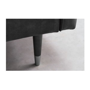 Zoom sur les détails des pieds du canapé convertible ATELIA gris