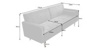 Dimensions du canapé convertible ATELIA gris