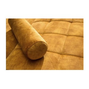 Zoom sur la texture du canapé convertible ATELIA jaune moutarde