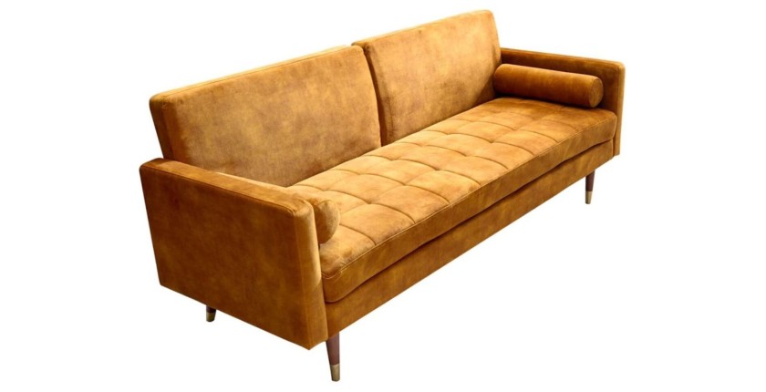 Canapé convertible ATELIA jaune moutarde