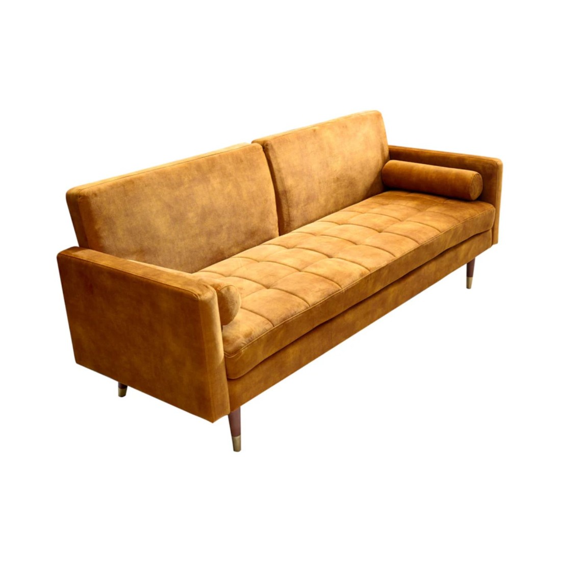 Canapé convertible ATELIA jaune moutarde