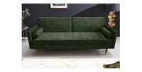 Canapé convertible ATELIA vert foncé vu de face