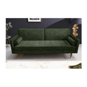 Canapé convertible ATELIA vert foncé vu de face