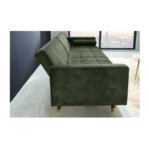 Canapé convertible ATELIA vert foncé vu de côté