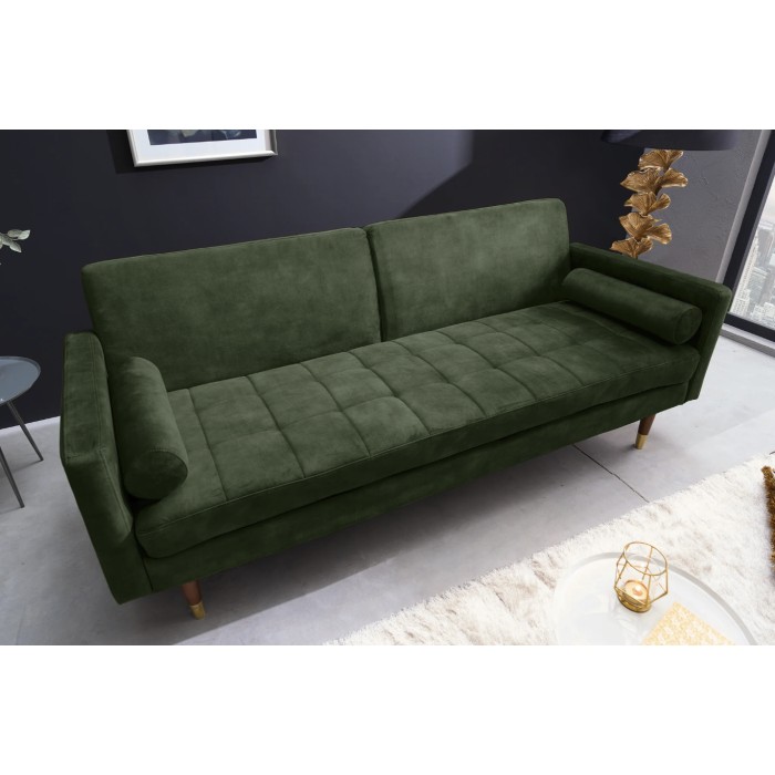 Canapé convertible ATELIA vert foncé vu de haut