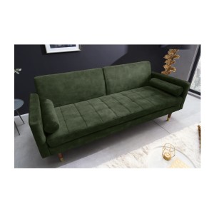 Canapé convertible ATELIA vert foncé vu de haut