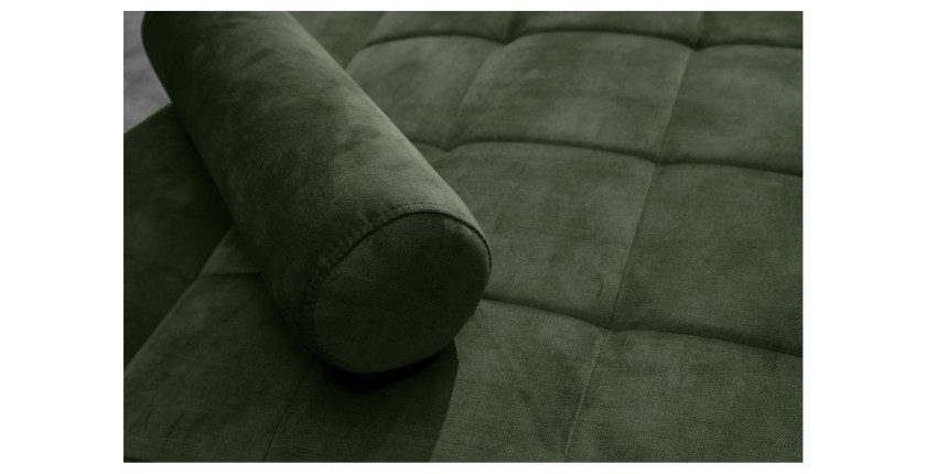 Zoom sur la texture du canapé convertible ATELIA vert foncé