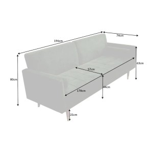 Dimensions du canapé convertible ATELIA vert foncé