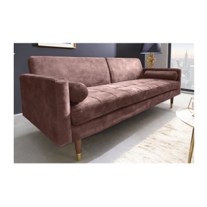 Canapé convertible ATELIA rose vu de bas