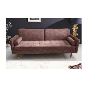 Canapé convertible ATELIA rose vu de face