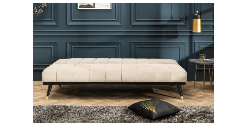 Canapé convertible FILI blanc en mode lit