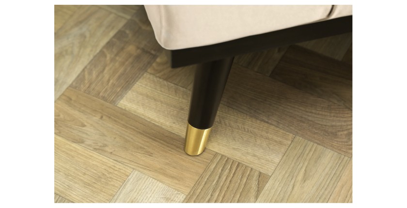 Zoom sur l'un des pieds du canapé convertible FILI blanc
