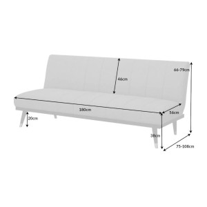 Dimensions du canapé convertible FILI blanc