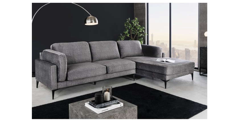 Canapé d'angle URBANE gris mis en situation