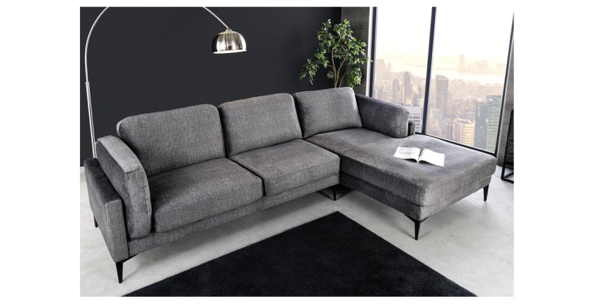 Canapé d'angle URBANE gris vu de haut et de côté