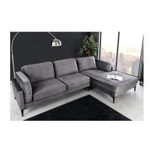 Canapé d'angle URBANE gris vu de haut et de côté