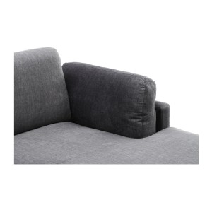 Zoom sur l'accoudoir à droite du canapé d'angle URBANE gris