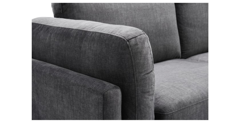 Zoom sur l'accoudoir à gauche du canapé d'angle URBANE gris