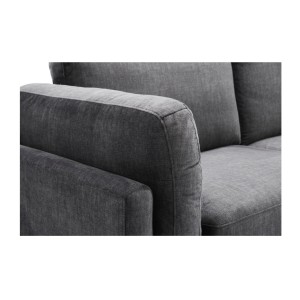 Zoom sur l'accoudoir à gauche du canapé d'angle URBANE gris