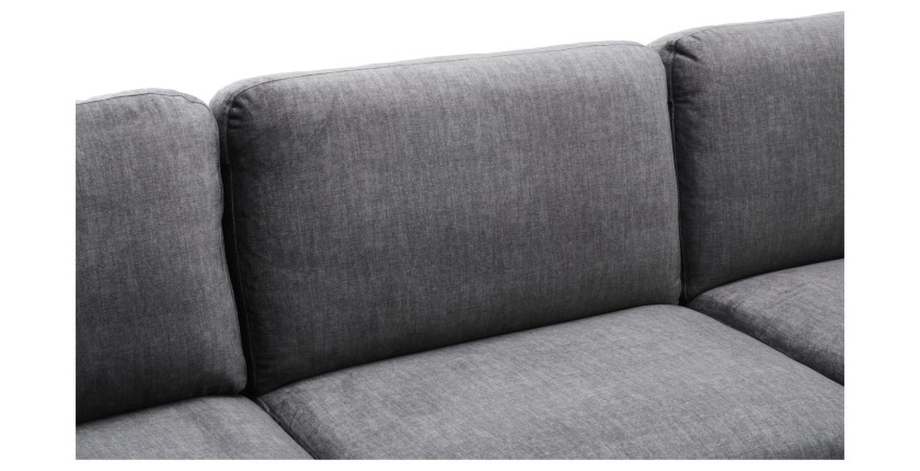 Zoom sur les dossiers du canapé d'angle URBANE gris