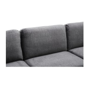 Zoom sur les dossiers du canapé d'angle URBANE gris