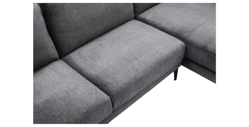 Zoom sur l'assise du canapé d'angle URBANE gris