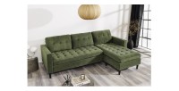 Canapé avec angle réversible CITY vert mis en situation