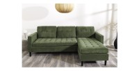 Canapé avec angle réversible CITY vert vu de face