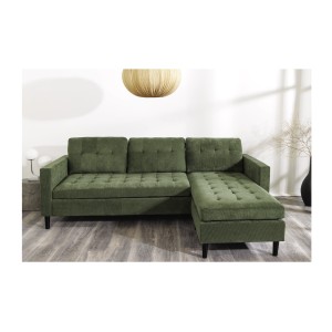 Canapé avec angle réversible CITY vert vu de face