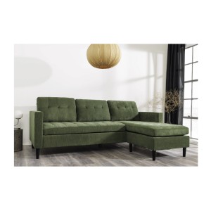 Canapé avec angle réversible CITY vert vu de bas