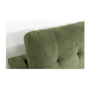 Zoom sur le dossier du canapé avec angle réversible CITY vert
