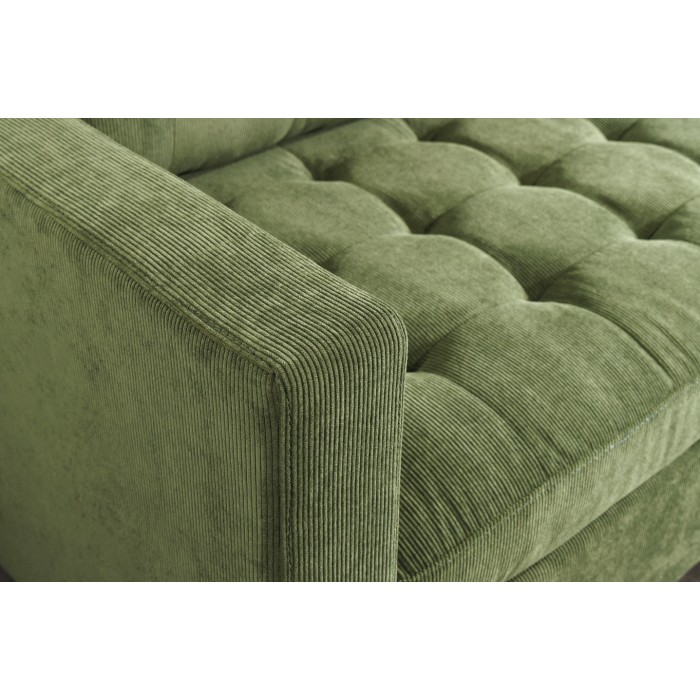 Sofá de esquina CITY verde oscuro reversible – Sofá contemporáneo de pana