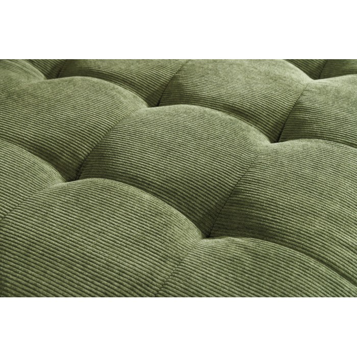 Sofá de esquina CITY verde oscuro reversible – Sofá contemporáneo de pana