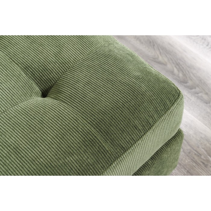 Sofá de esquina CITY verde oscuro reversible – Sofá contemporáneo de pana
