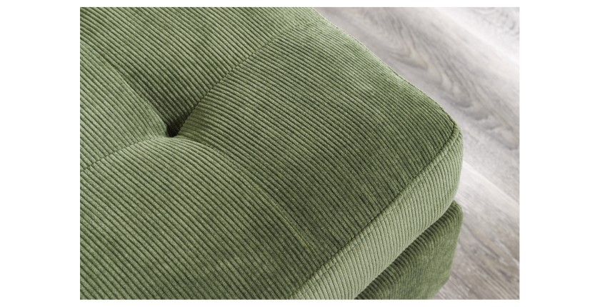 Zoom sur l'assise du canapé avec angle réversible CITY vert