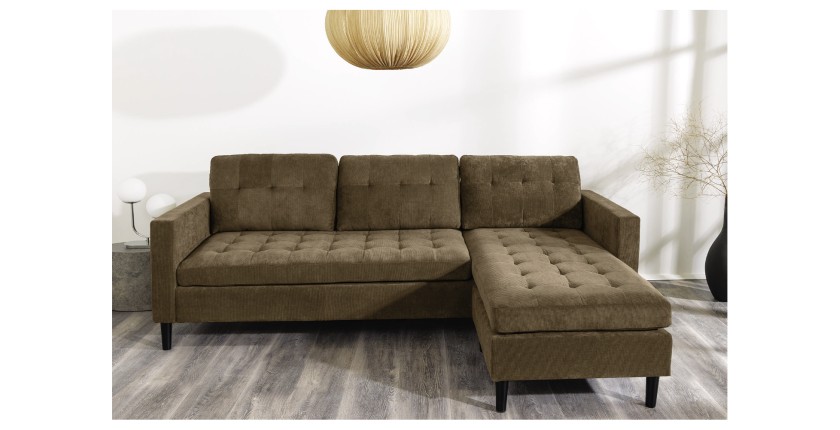 Canapé avec angle réversible CITY brun vu de face