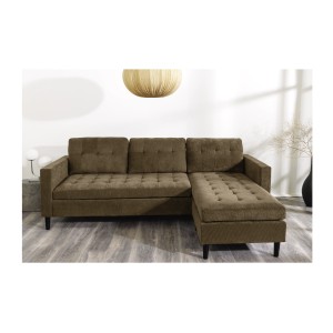 Canapé avec angle réversible CITY brun vu de face