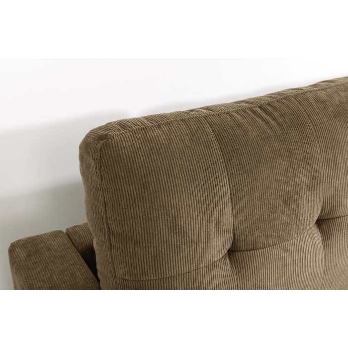 Ecksofa CITY braun reversibel – Zeitgenössisches Sofa aus Cordstoff